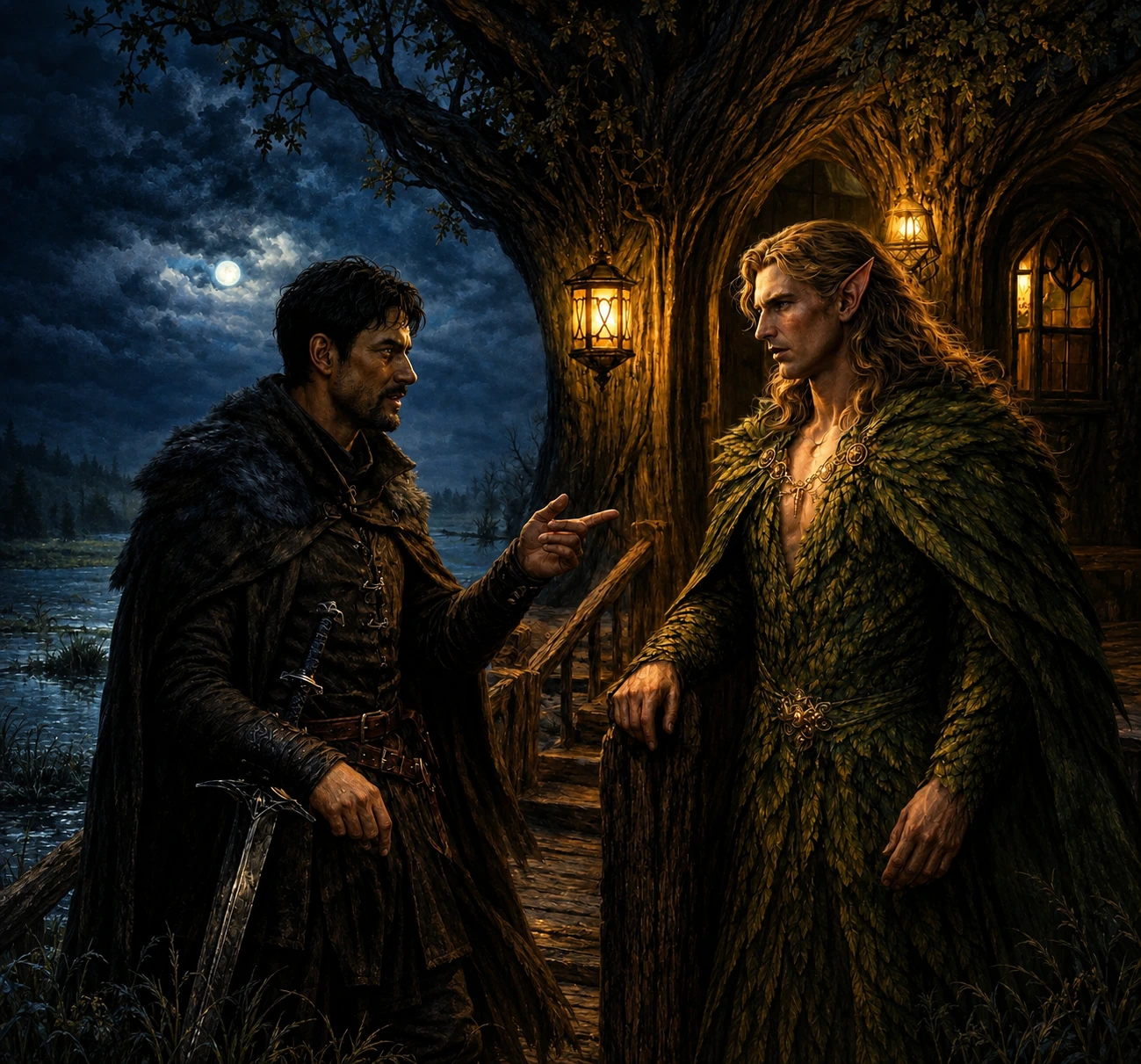 Clovis et Lorian devant la cabane de Baba Lysaga