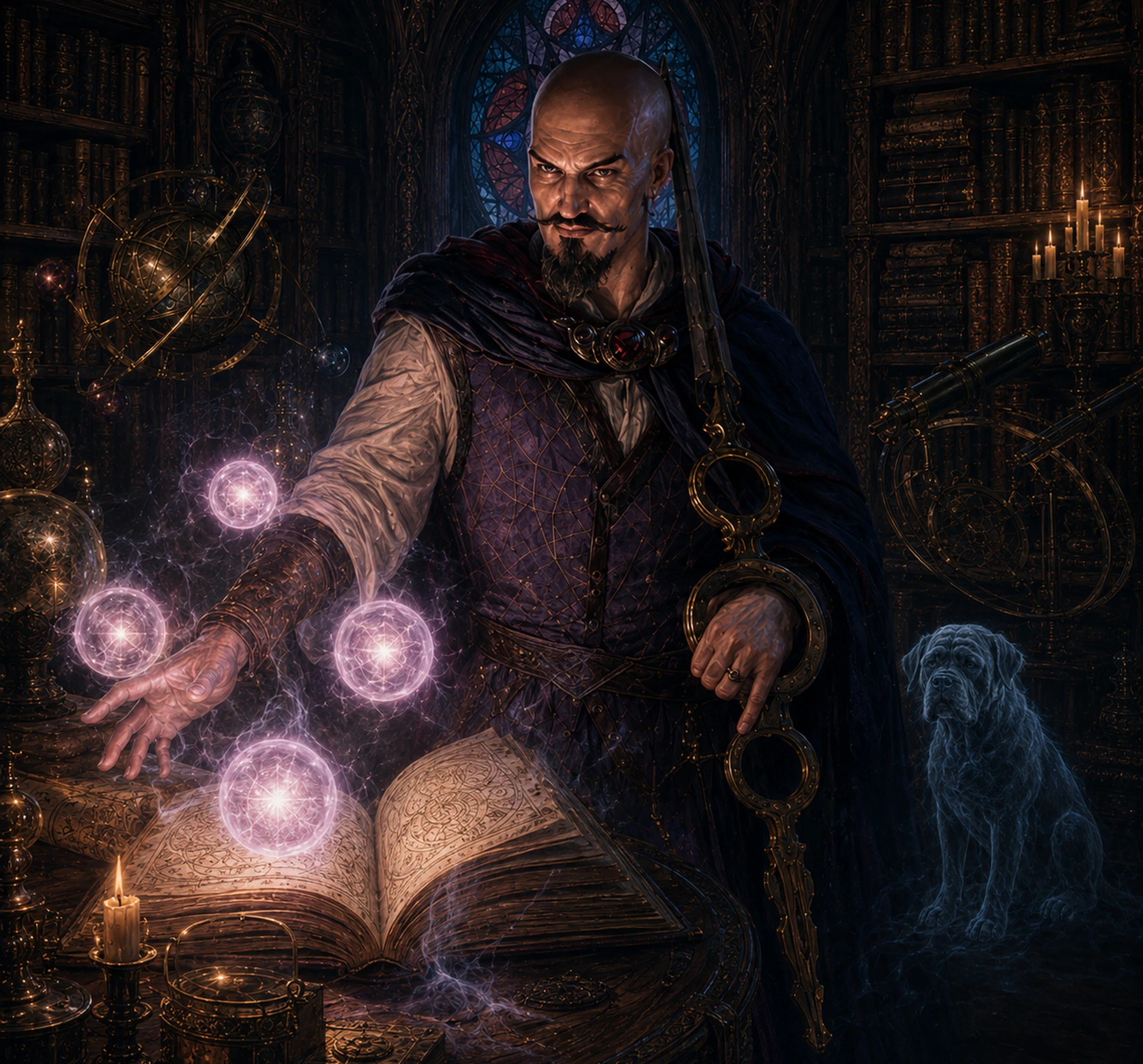 Mordenkainen dans son manoir, après avoir retrouvé la mémoire